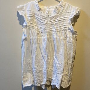 Eyelet peplum blouse